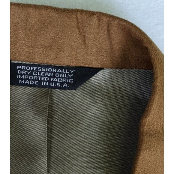 Hunt Valley Men's Blazer Size 39R Tan Brown Microfiber Faux Suede Vintage - Picture 5 of 12